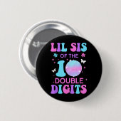 Kleine Schwester des Geburtstagsmädchens Doppelte  Button (Vorne & Hinten)