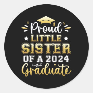 Kleine Schwester eines Abschlusses 2024 Runder Aufkleber