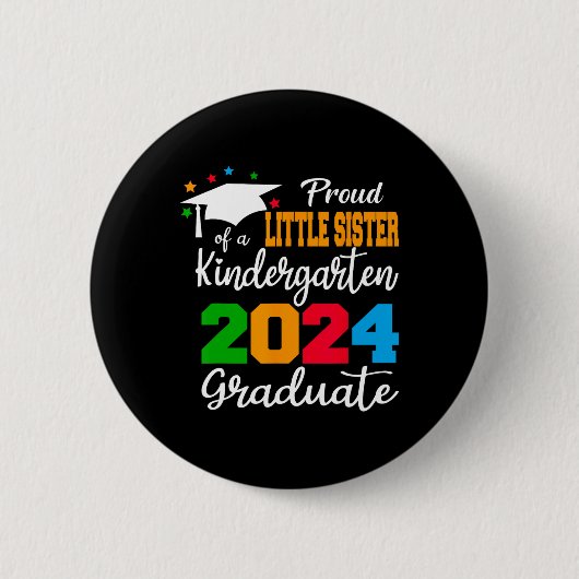 Kleine Schwester eines Kindergartens 2024 Graduate Button (Vorderseite)
