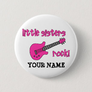 Kleine Schwester-Felsen! mit rosa Gitarre Button