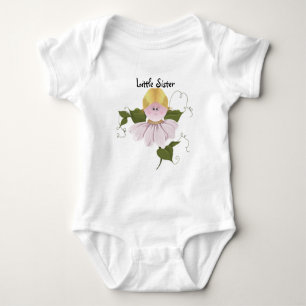 Kleine Schwester Gartenfee Volksgut Kunst Baby Strampler