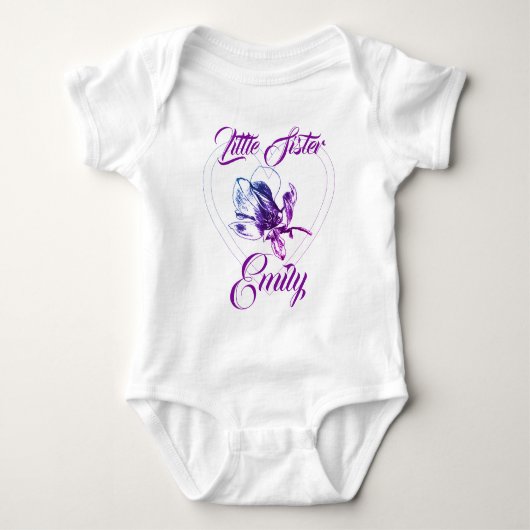 Kleine Schwester Große Schwester Orchidee Baby Strampler (Vorderseite)