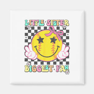 Kleine Schwester größter Fan Retro Softll Schweste Magnet