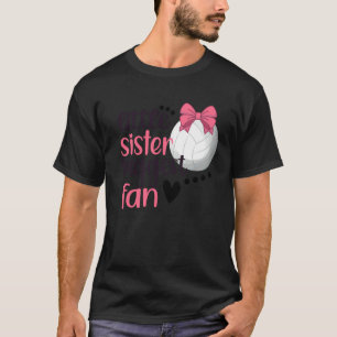 Kleine Schwester größter Fan Volleyball Schwester T-Shirt