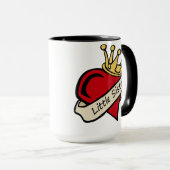 Kleine Schwester-Herz-Tätowierung Tasse (VorderseiteRechts)