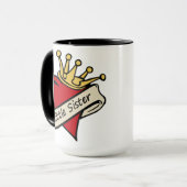 Kleine Schwester-Herz-Tätowierung Tasse (Vorderseite Links)