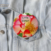 Kleine Schwester! Knöpfe Rose Blume Rosa Weiß Button (Beispiel)