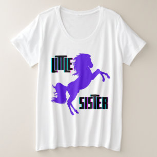 Kleine Schwester Lila Pony Große Größe T-Shirt