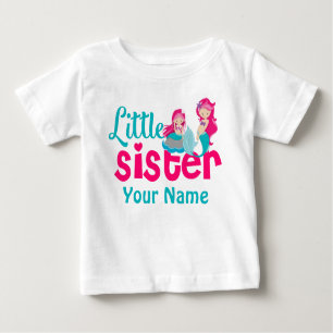 Kleine Schwester-Meerjungfrau-personalisiertes Baby T-shirt