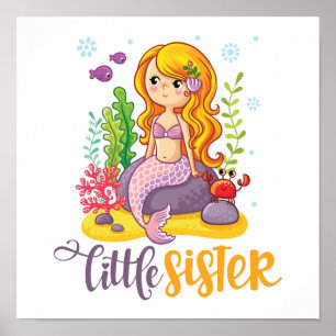 Kleine Schwester 🧜♀️ Meerjungfrau Poster
