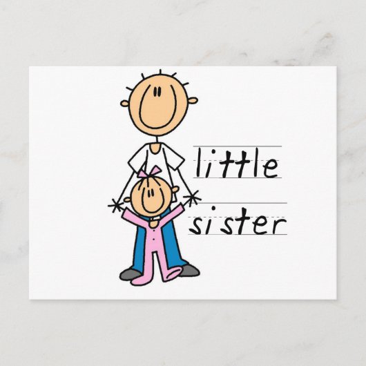 Kleine Schwester mit Big Brother T - Shirt und Ges Postkarte (Vorderseite)