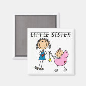 Kleine Schwester mit großen Sis-Hemden Magnet (Vorderseite/Rückseite)