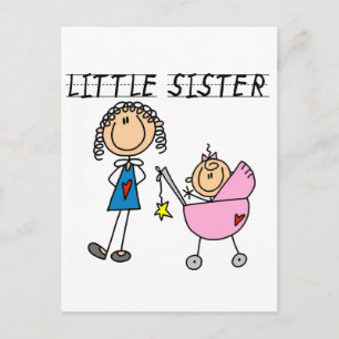 Kleine Schwester mit großen Sis-Hemden Postkarte