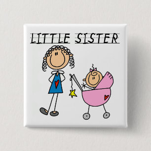 Kleine Schwester mit großen SIS-T-Shirts Button