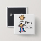 Kleine Schwester mit großer Bruder-T - Shirts und Button (Vorne & Hinten)