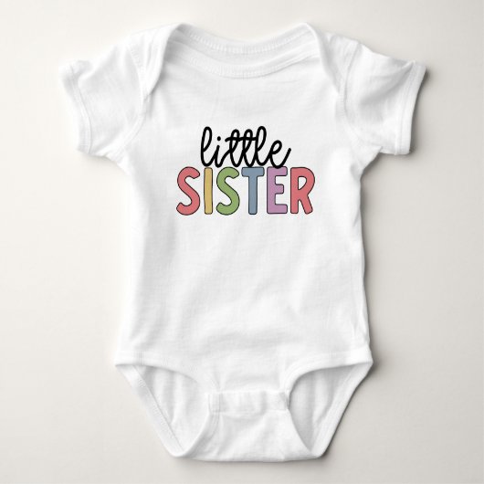 Kleine Schwester Niedlich Matching Geschwister Bab Baby Strampler (Vorderseite)