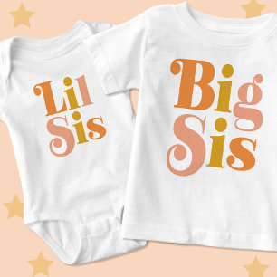 Kleine Schwester Retro Matching Sibling Baby Strampler