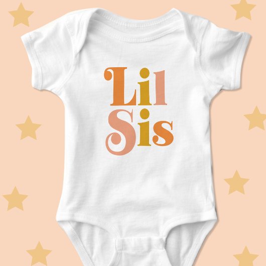 Kleine Schwester Retro Matching Sibling Baby Strampler