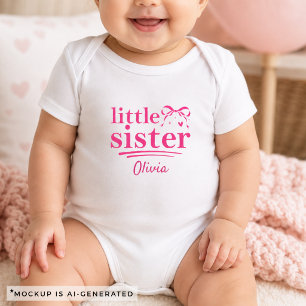 Kleine Schwester Rosa Schleife Passendes Geschwist Baby Strampler