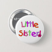 Kleine Schwester-T-Shirts und Geschenke Button (Vorne & Hinten)