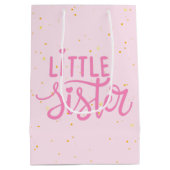 Kleine Schwester Typografie Modren Text Mittlere Geschenktüte (Rückseite)