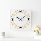 Kleine Scotties-Uhr Quadratische Wanduhr (Zuhause)
