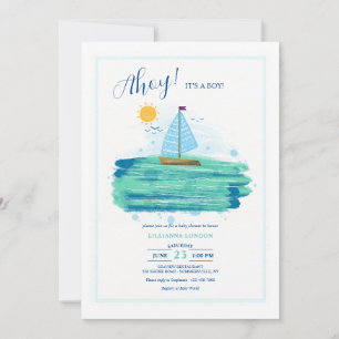 Kleine Segelboot-Baby-Party-Einladung Einladung