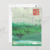 Kleine Segelboote auf See Postkarte (Vorne/Hinten)