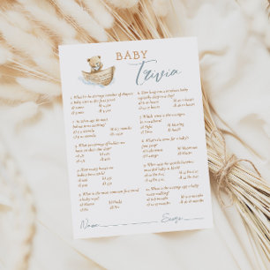 Kleine Segler-Teddybär-Baby-Shower-Trivia-Karte Einladung