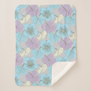 „Kleine Sherpa-Decke – Blau & Lila Klee“ Sherpadecke