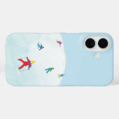 Kleine Skifahrer auf dem Snowy Hill Case-Mate iPhone Hülle (Rückseite (Horizontal))