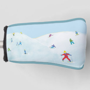 Kleine Skifahrer auf dem Snowy Hill Golf Headcover