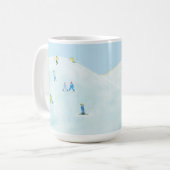 Kleine Skifahrer auf dem Snowy Hill Kaffeetasse (Vorderseite Links)