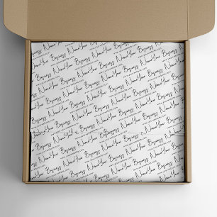 Kleine Skriptbezeichnung und Website-Verpackung Seidenpapier