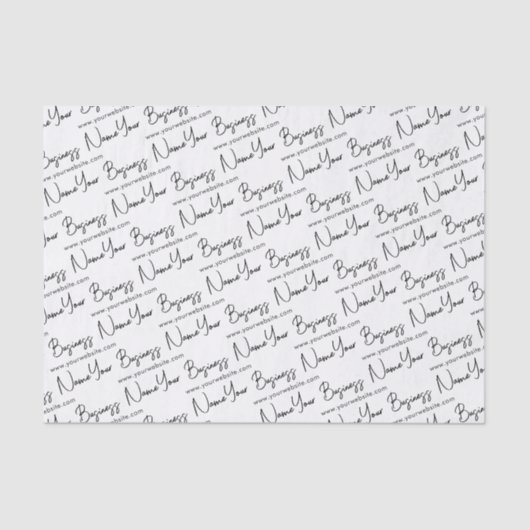 Kleine Skriptbezeichnung und Website-Verpackung Seidenpapier (Vorderseite)