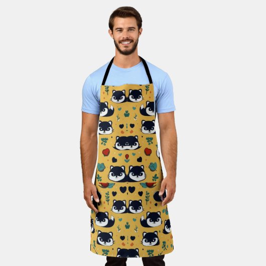 Kleine Skunk-Muster-Schürze Schürze (Getragen)