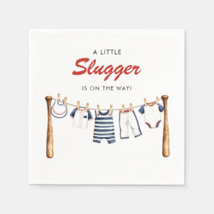 Kleine Slugger Baseball Baby Shower Servietten