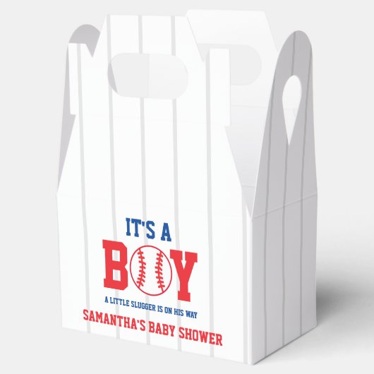 Kleine Slugger Baseball Babydusche Geschenkschachtel (Geöffnet)