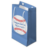 Kleine Slugger Baseball Babydusche Geschenktüte (Vorderseite Schrägansicht)