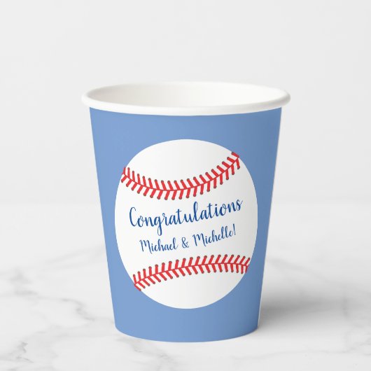 Kleine Slugger Baseball Babydusche  Pappbecher (Rückseite)