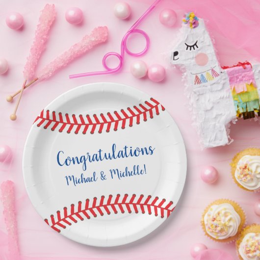 Kleine Slugger Baseball Babydusche Pappteller (Party)