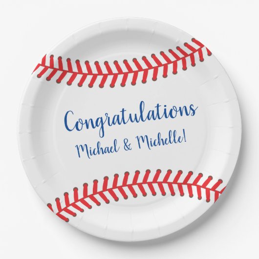 Kleine Slugger Baseball Babydusche Pappteller (Vorderseite)