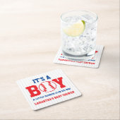 Kleine Slugger Baseball Babydusche Rechteckiger Pappuntersetzer (Vor Ort)