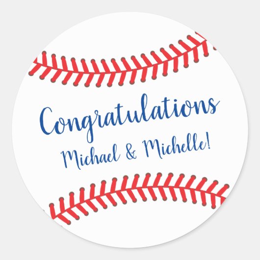 Kleine Slugger Baseball Babydusche Runder Aufkleber (Vorderseite)