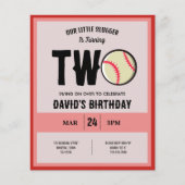 Kleine Slugger Baseball Budget 2. Geburtstag Einla (Vorderseite)