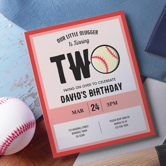 Kleine Slugger Baseball Budget 2. Geburtstag Einla