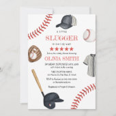 Kleine Slugger Baseball Kleiderdusche Einladung (Vorderseite)