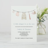 Kleine Slugger-Baseball-Neutral-Baby-Dusche Einladung (Stehend Vorderseite)