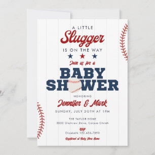Kleine Slugger Baseball Sport Baby-Party Einladung