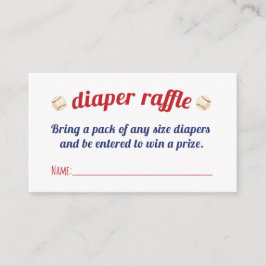 Kleine Slugger Diaper Raffle Cards Begleitkarte